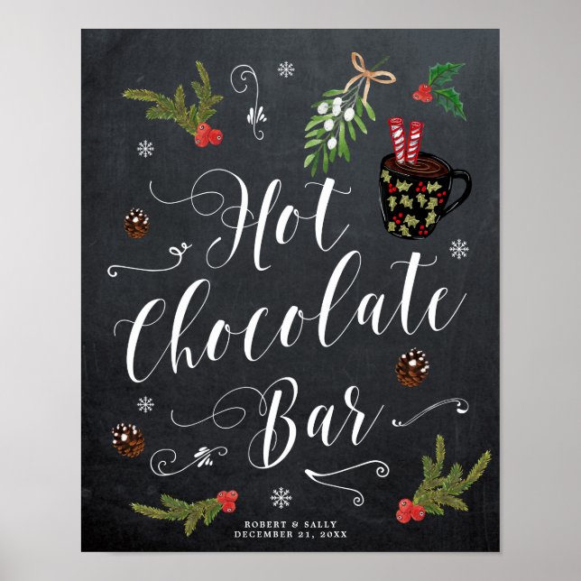 Póster navidades de invierno signo de barra de chocolate  (Frente)