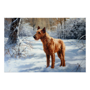 Póster Navidades de Irish Terrier Let It Snow