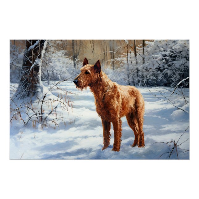 Póster Navidades de Irish Terrier Let It Snow (Anverso)