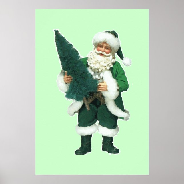 Póster Navidades de Irlanda Santa Claus (Frente)