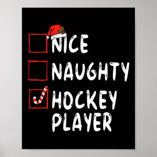 Póster Navidades de jugador de hockey patines de Niza San