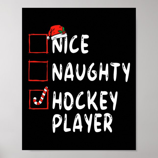 Póster Navidades de jugador de hockey patines de Niza San (Frente)