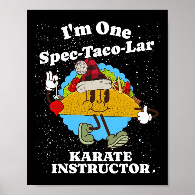 Póster Navidades de Karate Instructor Funny Taco Pun Cita (Frente)