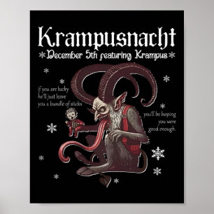 Póster Navidades de Krampusnacht Monster Krampus Lover Fe