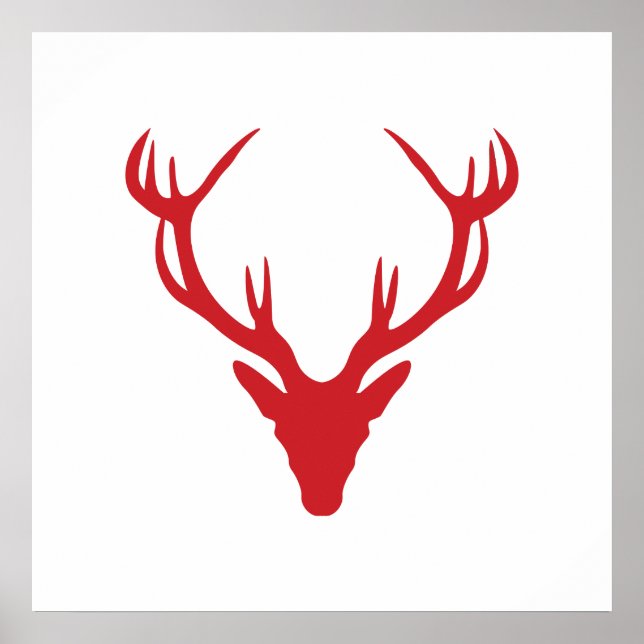 Póster Navidades de la cabeza de la estación roja o Fiest (Frente)