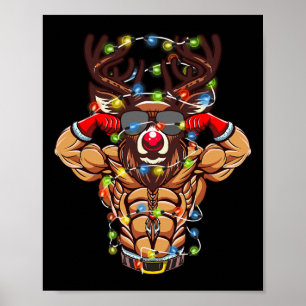 Póster Navidades de la construcción de bodybuilding de re