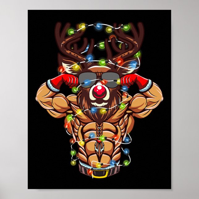 Póster Navidades de la construcción de bodybuilding de re (Frente)