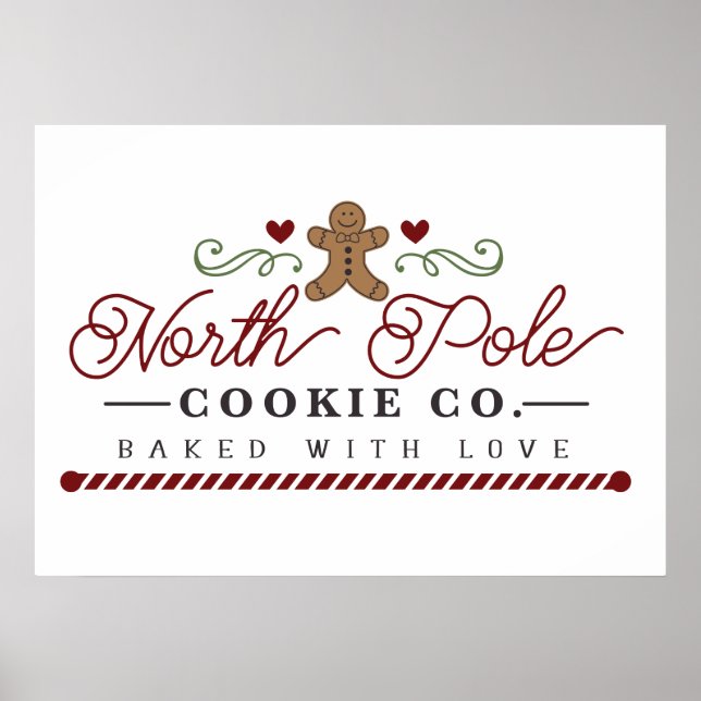 Póster Navidades de la empresa de cookies del Polo Norte (Frente)