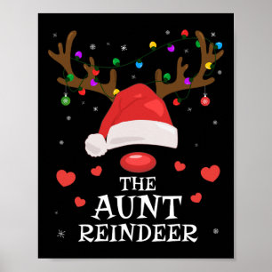 Póster Navidades de la familia de renos tía Aung Aung