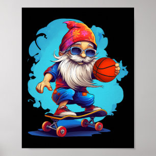 Póster Navidades de la familia Gnome de baloncesto en Ska
