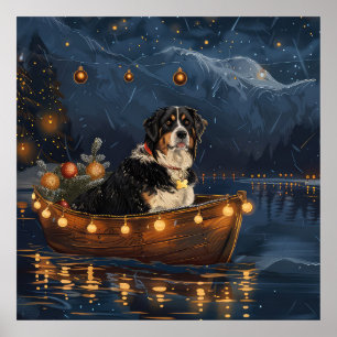 Póster Navidades de la Gran Montaña Suiza disfrutan de un