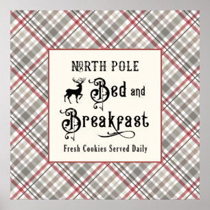 Póster Navidades de la granja North Pole Bed and Breakfas
