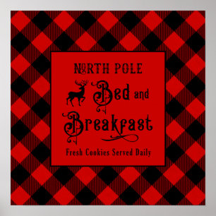 Póster Navidades de la granja North Pole Bed and Breakfas