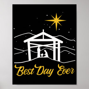Póster Navidades de la historia verdadera regalo de Jesús