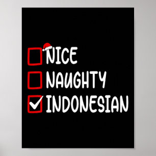 Póster Navidades de la lista de control Nice Naughty Boy
