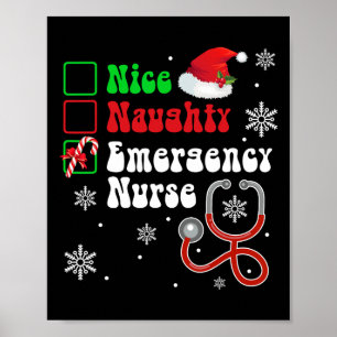 Póster Navidades de la lista de enfermeras de emergencia