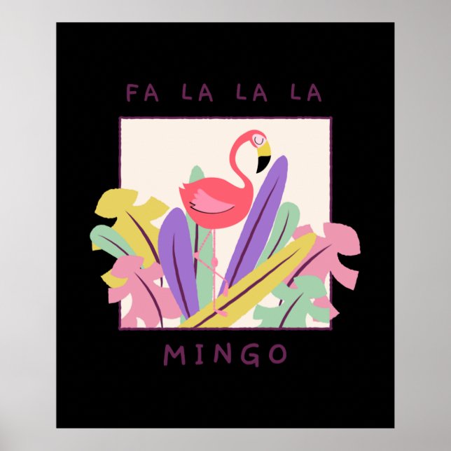 Póster Navidades de La Mingo Falala Snow Flamingo (Frente)