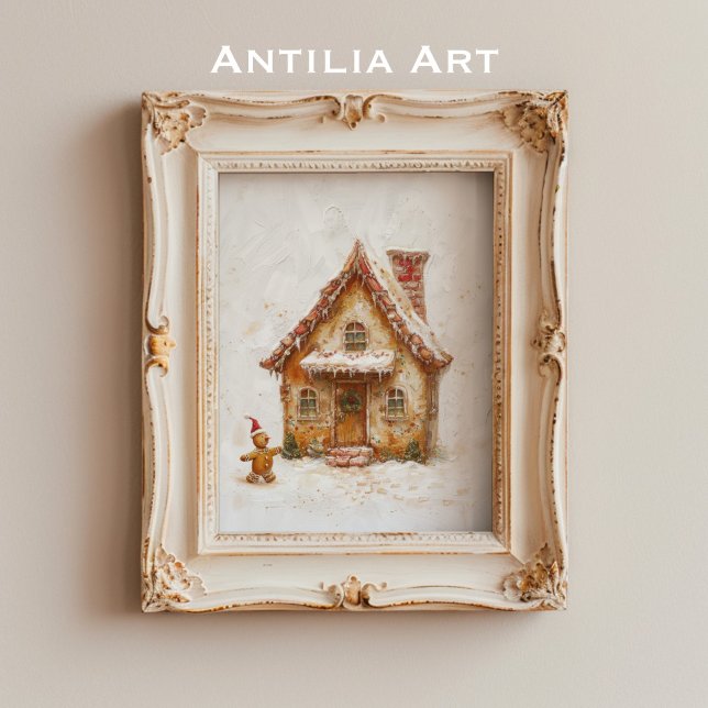 Póster Navidades de la pintura de la casa Gingerbread Whi (Subido por el creador)