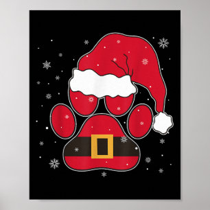 Póster Navidades de la ruta del gato de Santa Hat Pet Lov