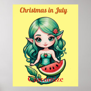 Póster Navidades de la Sirenita de Julio Thunder_Cove