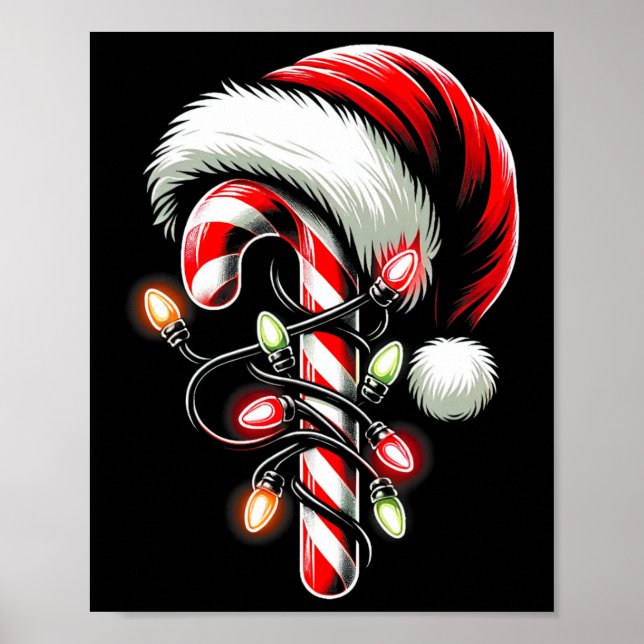 Póster Navidades de la tripulación de Candy Cane alumbran (Frente)