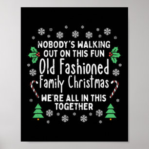 Póster Navidades de la vieja moda de la familia Nochebuen