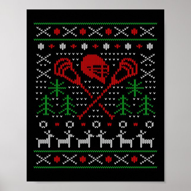 Póster Navidades de Lacrosse Lax Ugly (Frente)