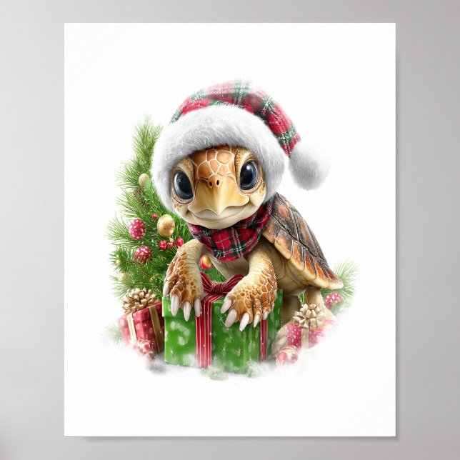 Póster Navidades de las camisetas de las tortugas marinas (Frente)