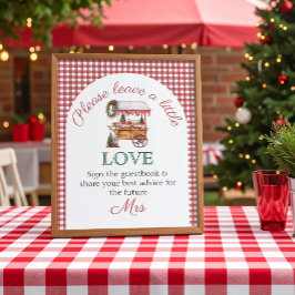 Póster Navidades de letreros de libros de invitado Bridal