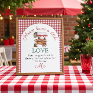 Póster Navidades de letreros de libros de invitado Bridal