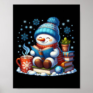 Póster Navidades de libros de lectura de Snowman