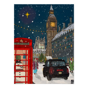 Póster Navidades de Londres inspirados en el Cityscape Re