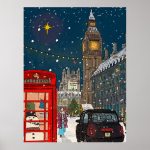 Póster Navidades de Londres inspirados en el Cityscape Re