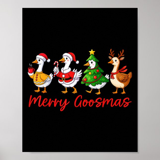 Póster Navidades De Los Goosemas De Merry Silly Goose Gra (Frente)