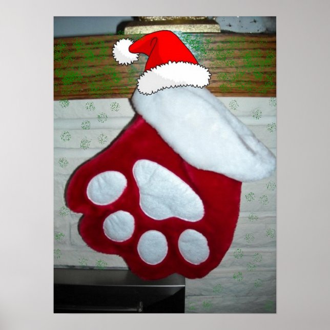 Póster Navidades de mascota Paw (Frente)