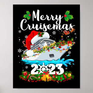 Póster Navidades de Merry Cruisemas 2023 Santa Reindeer C