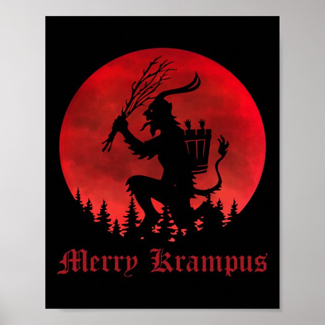 Póster Navidades de Merry Krampus Navidad Horror Sudor Su (Frente)