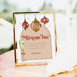 Póster Navidades de Mimosa Bar Bubbly Retro Bauble