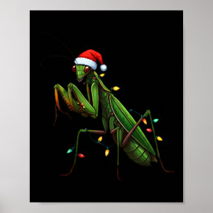 Póster Navidades de Moss Mantis encienden animal de Santa