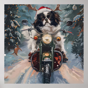 Póster Navidades de motocicletas de ciclismo chino chino