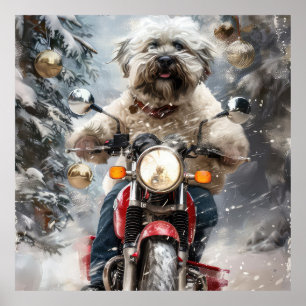 Póster Navidades de motociclismo de perros de La Habana