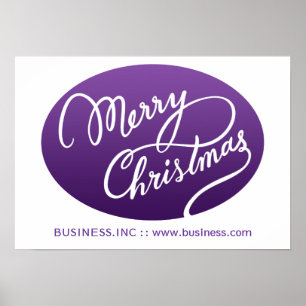 Póster Navidades de negocios modernos Swirly Type Purple