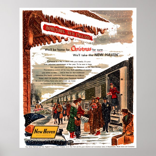 Póster Navidades de New Haven Railroad 1947 Poster (Frente)