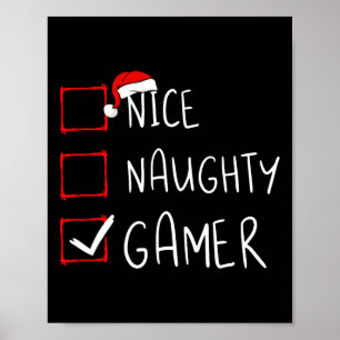 Póster Navidades de Nice Naugher Lista de Juegos de Navid