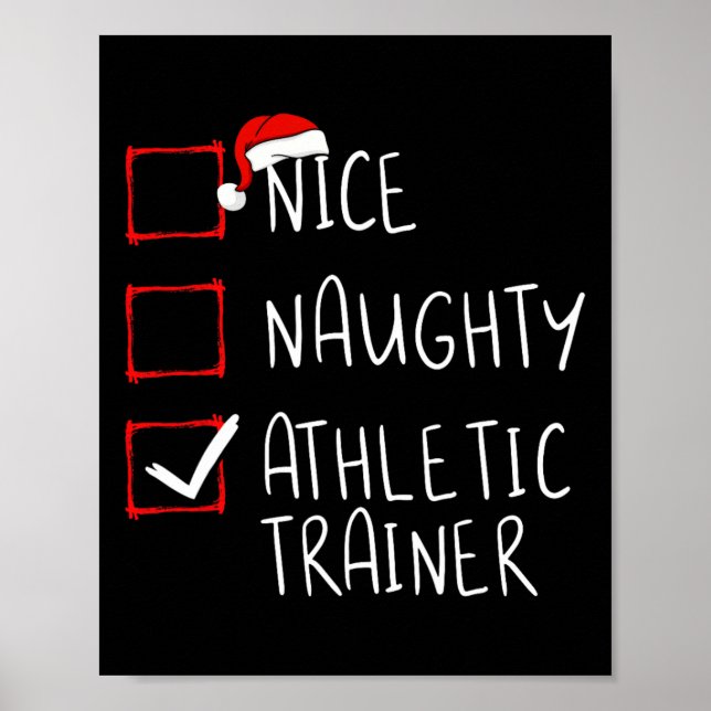 Póster Navidades de Nice Naughty Athletic Training Lista  (Frente)