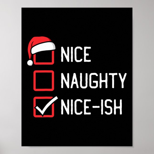 Póster Navidades de Nice Naughty List (Frente)