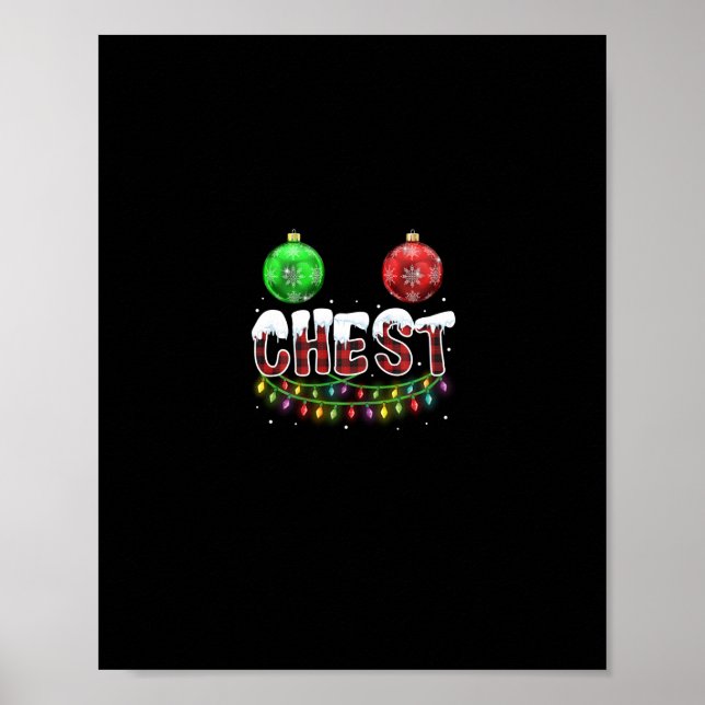 Póster navidades de nueces de pecho a juego con castañas  (Frente)
