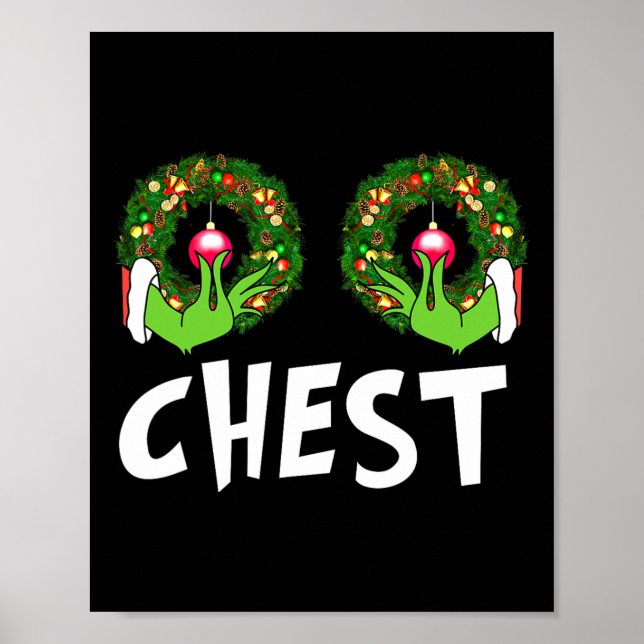 Póster Navidades de nueces de pecho Diversión Pareja Mata (Frente)