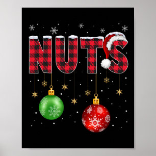 Póster Navidades de nueces de pecho divertidas familiares