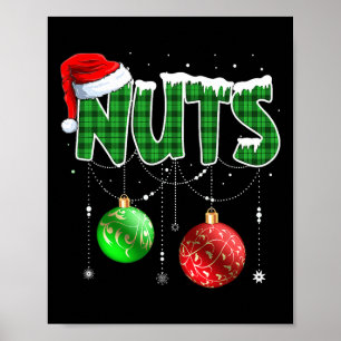 Póster Navidades de nueces divertidas que coinciden con c